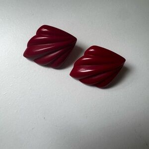 Vintage Red Shell Earrings